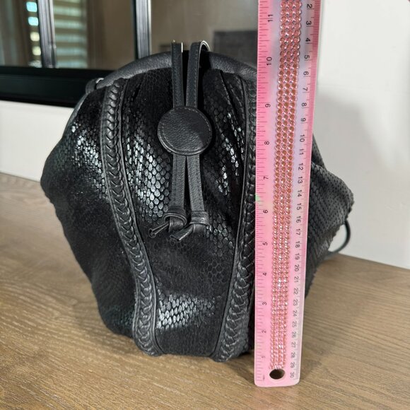 Black Snakeskin-Embossed Shoulder Bag — NWOT - Picture 4 of 12